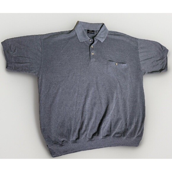SRT Polo Shirt Men's XL Gray Geometric Pattern Banded Bottom Golf Easy Care - Picture 1 of 7